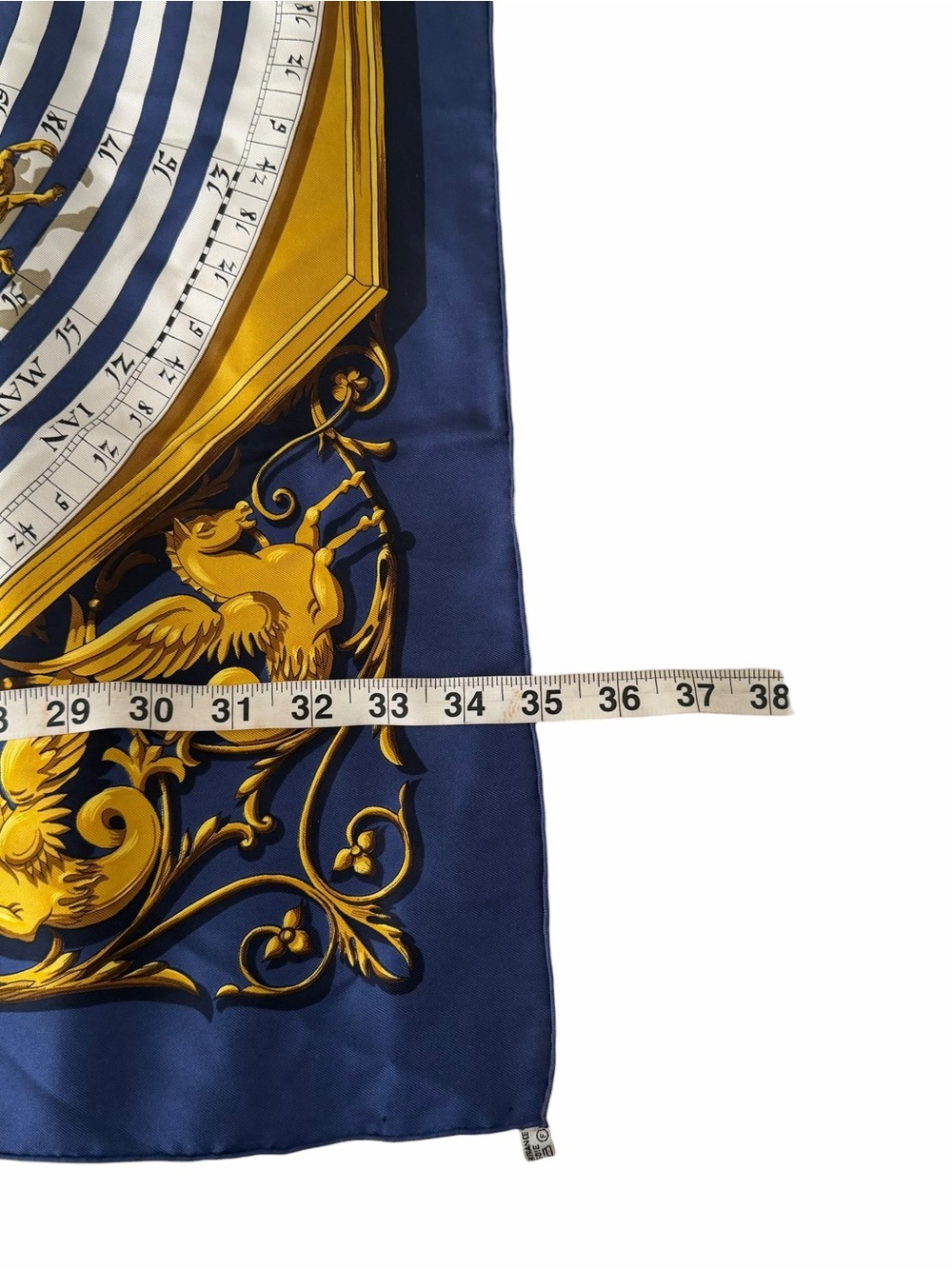 HERMES Silk Scarf THE ASTROLOGIE DIES ET HORE by F. Faconnet Blue Gold Astrology - Picture 6 of 8